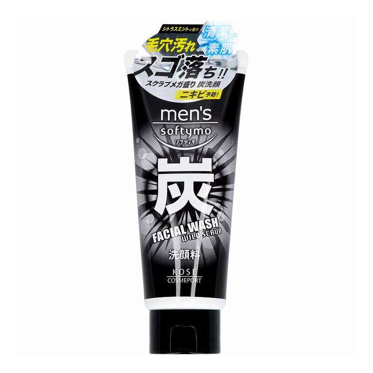 其它 - 【単品12個セット】 コーセーコスメポート メンズ ソフティモ フェイシャルウォッシュ 炭 130g(代引不可)【送料無料】