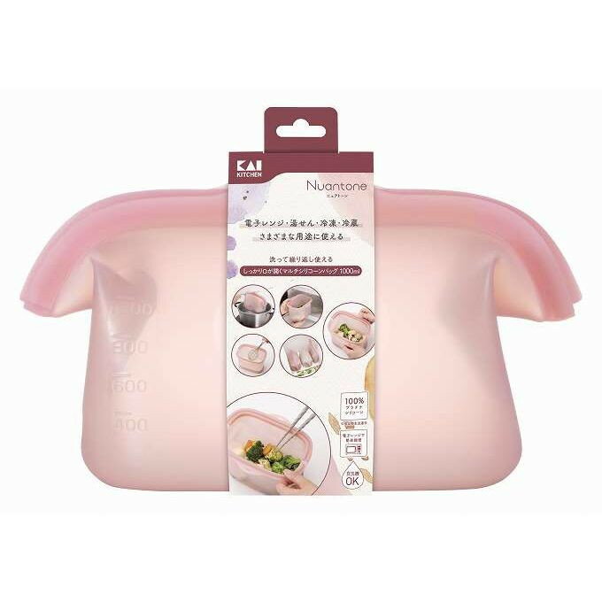 【商品詳細】食材の保存のほか、調理にも使えるシリコーンバッグ。電子レンジ・オーブン、湯煎、冷蔵・冷凍に対応し、調理の幅が広がります！成分:シリコーンゴム(耐熱温度230℃) (耐冷温度-40℃) 適正容量 1Lメーカー名:貝印生産国・加工国:中国内容量:1個【代引きについて】こちらの商品は、代引きでの出荷は受け付けておりません。【送料について】北海道、沖縄、離島は送料を頂きます。