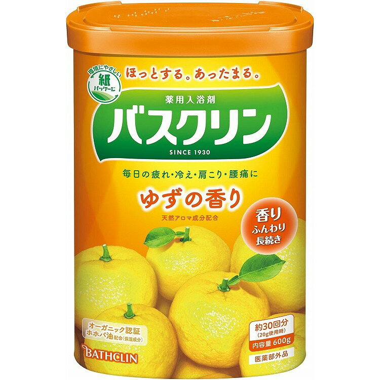 【単品4個セット】バスクリン ゆずの香り 600g バスクリン(代引不可)【送料無料】