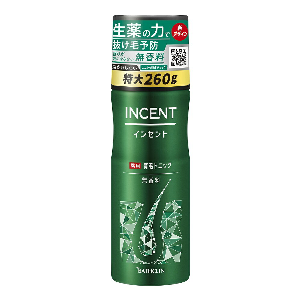 バスクリン インセントの関連商品はこちら【単品1個セット】はこちら【単品2個セット】はこちら【単品3個セット】はこちら【単品4個セット】はこちら【単品5個セット】はこちら【単品6個セット】はこちら【単品7個セット】はこちら【単品8個セット】はこちら【単品9個セット】はこちら【単品10個セット】はこちら【単品11個セット】はこちら【単品12個セット】はこちら【単品13個セット】はこちら【単品14個セット】はこちら【単品15個セット】はこちら【単品16個セット】はこちら【単品17個セット】はこちら【単品18個セット】はこちら【単品19個セット】はこちら【単品20個セット】はこちらこのページは4548514511323単品が18個セットの商品ページです【商品特徴】いつまでも若々しくいるために、はじめよう育毛ケア■液だれせず、生え際や気になる部分にとどまって効く、爽快直噴ジェットタイプ■ニンジンエキス、ボタンピエキス配合（保湿成分）■無香料・無着色・ノンパラベン・ノンシリコン■エアゾールタイプ【商品区分】医薬部外品【成分】＜有効成分＞ショウキョウエキス、センブリエキス、シメン?5?オール＜その他の成分＞DME、無水エタノール、ニンジンエキス、牡丹エキス、メントール、エタノール、BG、DIPA、エデト酸塩、粘度調整剤【製造者】株式会社バスクリン【生産国】日本【単品内容量】260G※メーカーの都合によりパッケージ、内容等が変更される場合がございます。当店はメーカーコード（JANコード）で管理をしている為それに伴う返品、返金等の対応は受け付けておりませんのでご了承の上お買い求めください。【代引きについて】こちらの商品は、代引きでの出荷は受け付けておりません。【送料について】北海道、沖縄、離島は別途送料を頂きます。