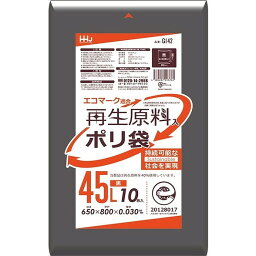 【単品13個セット】GI42 再生原料エコマーク袋45L黒10枚 ハウスホールドジャパン(株)(代引不可)【送料無料】