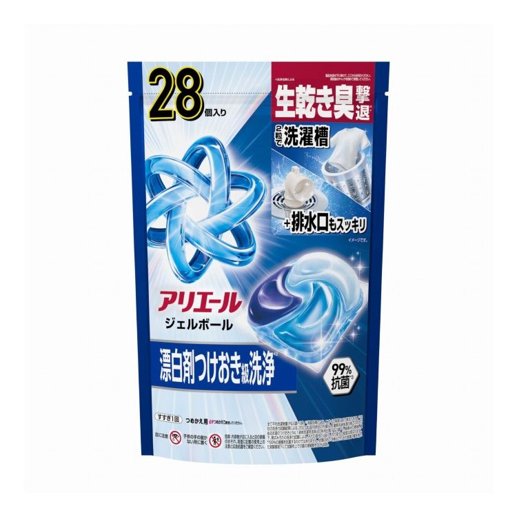 【商品詳細】新アリエールジェルボールプロは(1)4層中の1層に含まれる3つの界面活性剤のうち1種類を大幅にグレードアップすることで、圧倒的な洗浄力を実現！(2)さらに、化繊汚れ・ニオイブロックポリマーを配合することで、お洗濯環境が目まぐるしくかわる中で化繊への汚れをつきにくく、はがしやすくする新成分を配合。メーカー名:P＆Gジャパン生産国・加工国:日本内容量:28個【代引きについて】こちらの商品は、代引きでの出荷は受け付けておりません。【送料について】北海道、沖縄、離島は送料を頂きます。