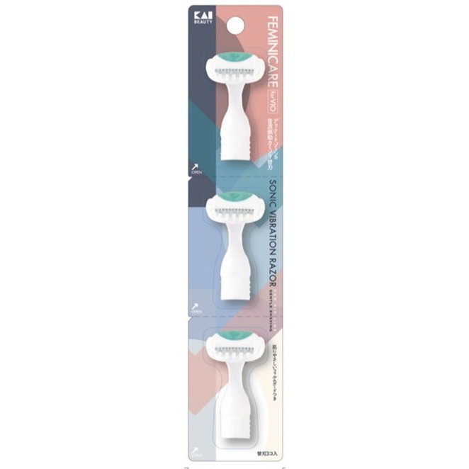 【単品13個セット】GA0114 FEMINICARE 音波振動カミソリ替刃3個入 貝印(代引不可)【送料無料】