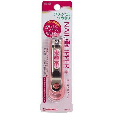 【単品7個セット】NC-135ゴールド爪切りMピンク (株)グリーンベル(代引不可)【送料無料】