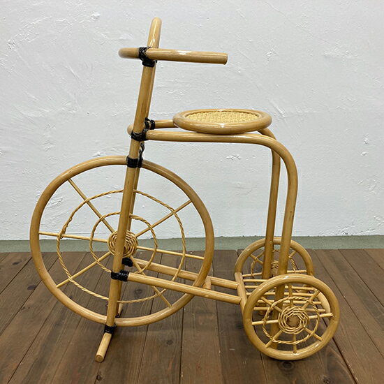 光製作所 自転車型 ラタン プランター 植物 植木鉢 天然木 木製 籐 おしゃれ アンティーク 和風 和室 ..