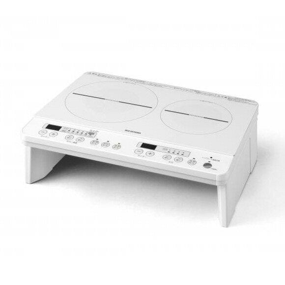 アイリスオーヤマ 2口IHコンロ 1400W 脚付 IHK-W12S-W ホワイト(代引不可)【送料無料】