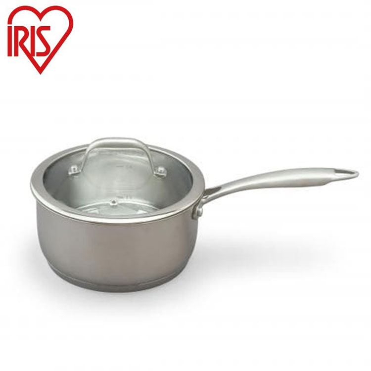 アイリスオーヤマ ステンレスシリーズ 片手鍋18cm ガラスふた付 SP-P18 IRIS OYAMA キッチン 調理用品 キッチンツール(代引不可)【送料無料】