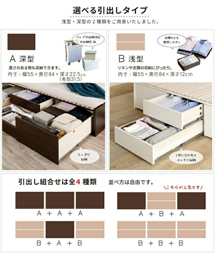 ベッド セミダブル 収納付き 日本製 フレームのみ 大容量 ベッドフレーム 木製 引き出し付き 収納ベッド 木製ベッド シンプル インテリア 北欧 おしゃれ かわいい 寝室(代引不可)【送料無料】