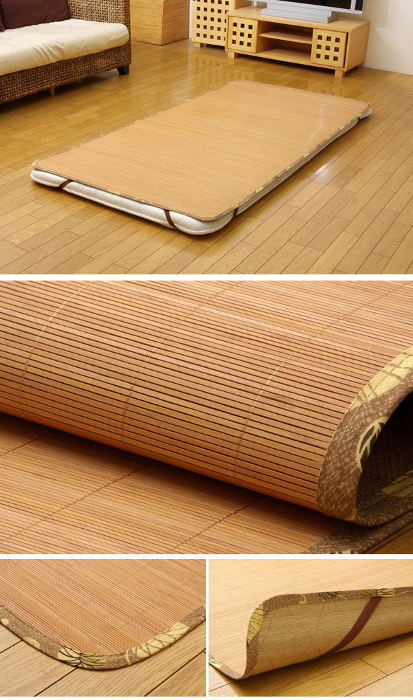 丈夫でひんやり 竹シーツ 『ひんやり竹 敷パッド』 ブラウン シングル 100×200cm(四方ゴムバンド付き)【送料無料】【代引き不可】 [3]