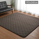 こたつ敷き布団 キルトラグ ラグ カーペット 3畳 先染め 刺し子調 ブラウン 約190×240cm(ホットカーペット対応) 刺し子(代引不可)【送料無料】