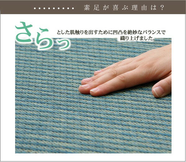 い草花ござ カーペット 『DXクルー』 ブルー 本間4.5畳(約286.5×286cm) (裏:不織布)(代引き不可)【送料無料】