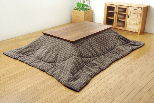 シンプル こたつ布団 長方形 掛け単品 バティス ブラウン 約205×245cm(代引不可)【送料無料】