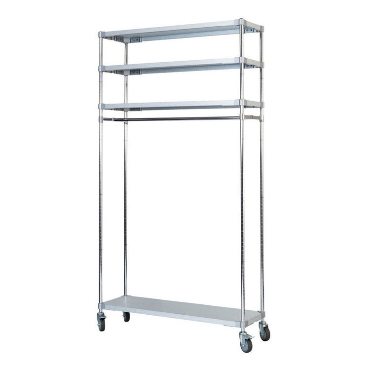 【※法人様限定販売】【燕三条製】 PROFACE ガルバリウムソリッドハンガーラック4段 350×1200×2100 クロ..