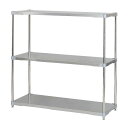 【※法人様限定販売】【燕三条製】 PROFACE SUS304ステンレスソリッドシェルフ3段 460×1200×1200 SUS304ステンレスポール スチール...