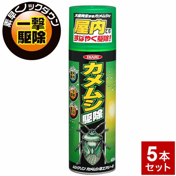 【5本セット】害虫 カメムシ撃退 スプレー カメムシ用エアゾール 480ml 屋内用 屋外用 すばやく駆除 カメムシ駆除 虫駆除剤(代引不可)【送料無料】