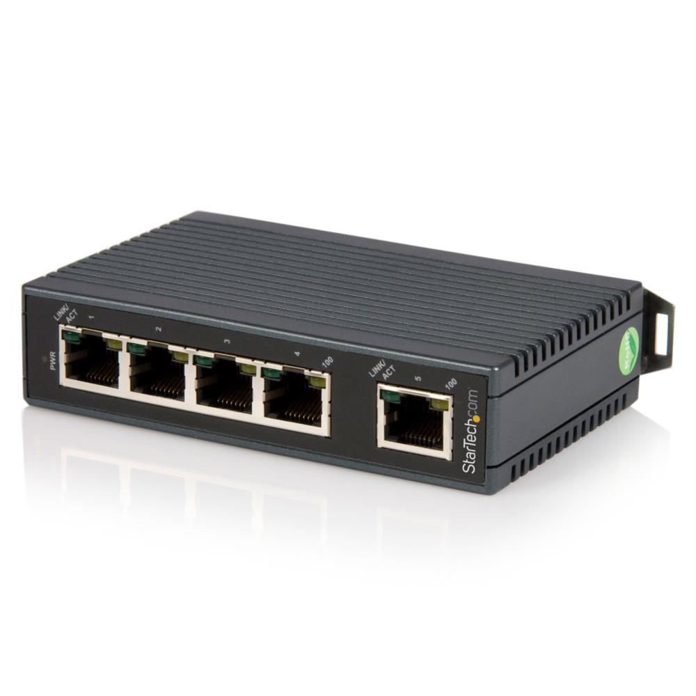 StarTech 5ポート産業用スイッチングハブHUB DINレールに取付け可能LAN用ハブ 10/100Mbps対応ネットワークハブ 12-48VDCターミナルブロック Energy Efficient Ethernet (EEE)対応 IES5102(代引き不可)【送料無料】