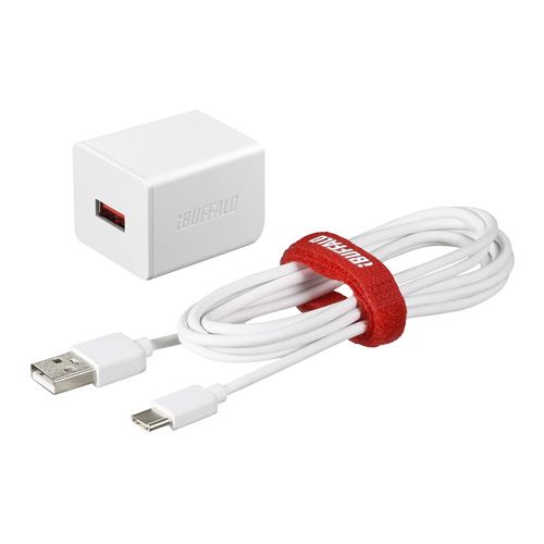 BUFFALO AC-USB 2.4A 1ポートType Cケーブル 1.5m ホワイト BSMPA2402P1CWH(代引き不可)