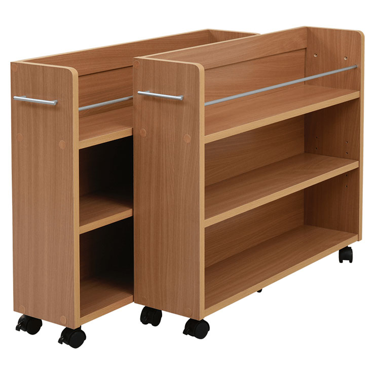 押入れ 収納 ラック 本棚 2個セット 幅19 奥行78 キャスター付き ワゴン 整理 隙間 家具 押入れ 収納 リビング ナチュラル(代引不可)【送料無料】(3)