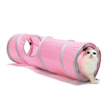 猫壱 キャットトンネル スパイラル ピンク