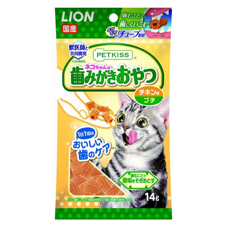 ライオン商事 PETKISS猫歯おやつチキンプチ14g