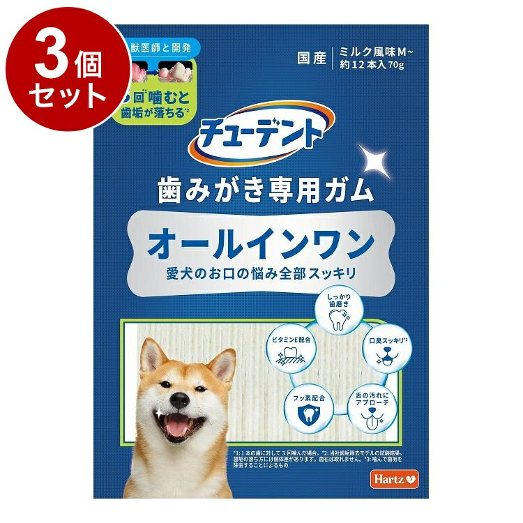 【3個セット】 住商アグロ チューデント 歯みがき専用ガム オールインワン M 70g