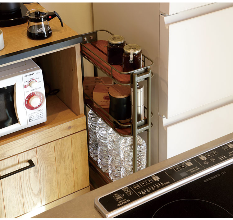 マルチワゴン キッチンワゴン シンプル かわいい おしゃれ 新生活 一人暮らし 天然木 アイアン スチール ワゴンタイプ 収納 BCW-200-OS(代引不可)【送料無料】 [2]