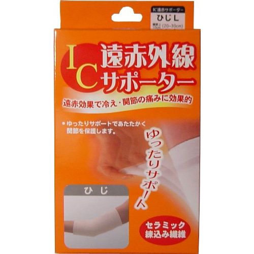 【発売元:ハヤシ・ニット】遠赤効果で冷え・関節の痛みに効果的!ゆったりサポートであたたかく関節を保護します!セラミック練り込み繊維!●あたたかいパイル編み!パイル編みで暖かい空気を逃さず、抜群の保水力を発揮します。汗などの水分はためずに発散するので肌面はいつもさわやか!カラッとした暖かさを保ちます。●ズレなくフィット!関節の動きを考えた特殊編みでズレなくフィット!脅威の伸縮性とソフトな風合いで心地よく体をサポートします。個装サイズ:102/178/37mm個装重量:約60g内容量:1枚入製造国:日本【サイズ】Lサイズ:関節上10cm(20〜30cm)【品質表示】素材:アクリル・ナイロン・ポリエステル・ポリウレタン・ウール【ご使用上の注意】・まれにかゆみを覚える場合があります。その場合は一時使用をお避けください。・ご使用中、発疹、かゆみ、かぶれ等お肌に異常が表れた場合は直ちにご使用を中止し、医師又は薬剤師にご相談ください。・よく洗濯し、いつも清潔なものを使用してください。・洗濯機の使用、アイロン掛けは絶対にしないでください。・弾性繊維を使用しているため商品ごとに若干の寸法違いが生じることがありますが、使用にはまったく問題ございません。※メーカーの都合によりパッケージ、内容等が変更される場合がございます。当店はメーカーコード（JANコード）で管理をしている為それに伴う返品、返金等の対応は受け付けておりませんのでご了承の上お買い求めください。【送料について】北海道、沖縄、離島は送料を頂きます。【発売元:ハヤシ・ニット】遠赤効果で冷え・関節の痛みに効果的!ゆったりサポートであたたかく関節を保護します!セラミック練り込み繊維!●あたたかいパイル編み!パイル編みで暖かい空気を逃さず、抜群の保水力を発揮します。汗などの水分はためずに発散するので肌面はいつもさわやか!カラッとした暖かさを保ちます。●ズレなくフィット!関節の動きを考えた特殊編みでズレなくフィット!脅威の伸縮性とソフトな風合いで心地よく体をサポートします。個装サイズ:102/178/37mm個装重量:約60g内容量:1枚入製造国:日本【サイズ】Lサイズ:関節上10cm(20〜30cm)【品質表示】素材:アクリル・ナイロン・ポリエステル・ポリウレタン・ウール【ご使用上の注意】・まれにかゆみを覚える場合があります。その場合は一時使用をお避けください。・ご使用中、発疹、かゆみ、かぶれ等お肌に異常が表れた場合は直ちにご使用を中止し、医師又は薬剤師にご相談ください。・よく洗濯し、いつも清潔なものを使用してください。・洗濯機の使用、アイロン掛けは絶対にしないでください。・弾性繊維を使用しているため商品ごとに若干の寸法違いが生じることがありますが、使用にはまったく問題ございません。