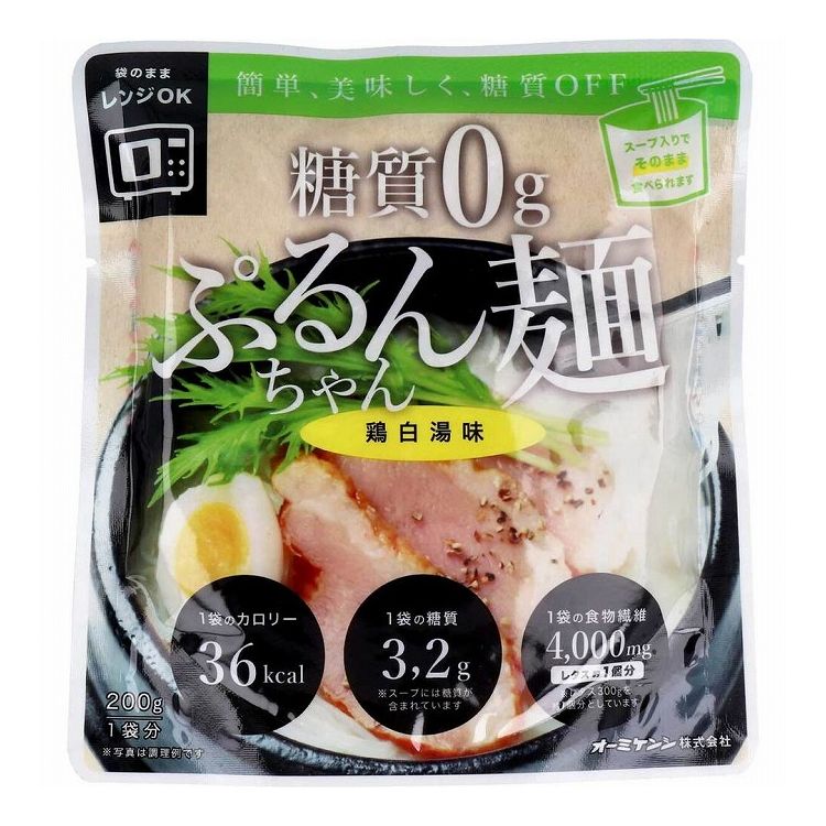 糖質0g ぷるんちゃん麺 鶏白湯味 1食分 200g