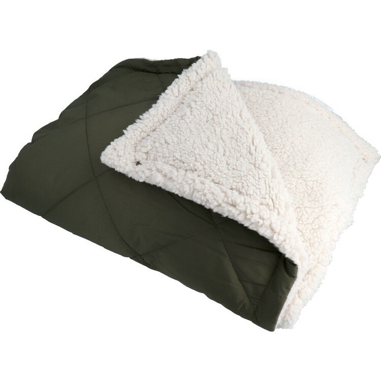 hokotto 極厚裏ボア 4WAYブランケット 80×125cm カーキ×アイボリー ひざ掛け 巻きスカート ポンチョ ボレロ 災害 防災 防風 防寒 暖かい 毛布 冷え性 冷え対策【送料無料】 [3]
