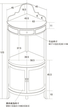 マルシェ コーナーラック ブラウン アンティーク ラック(代引き不可)【送料無料】