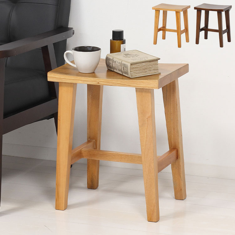 Wooden - 天然木スツール 完成品 高さ45cm 玄関スツール 腰掛け ディスプレイ 椅子 イス プランター台 フラワースタンド(代引不可)【送料無料】