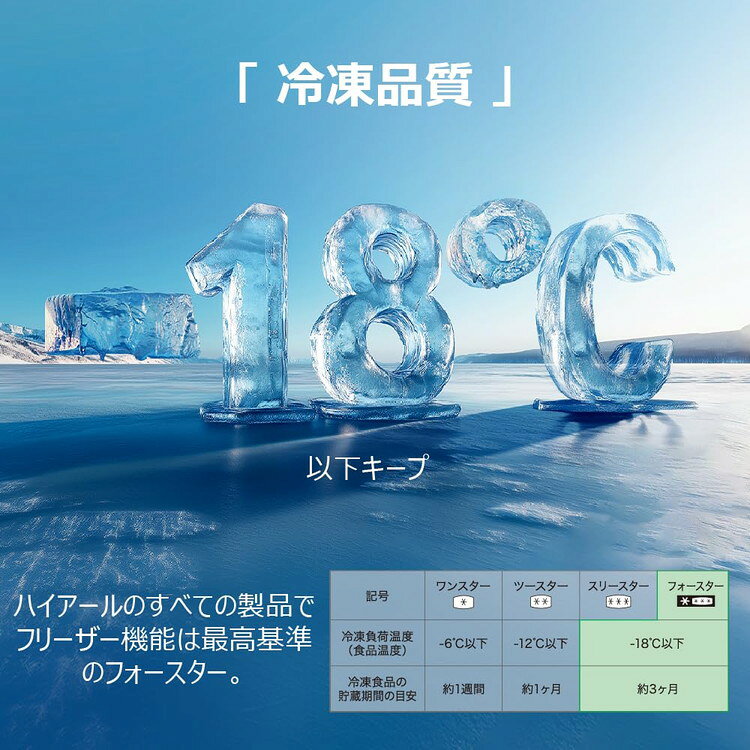 リコメン堂生活館のHaier ハイアール 前開き式冷凍庫 33L 右開き 1ドア 2段 コンパクト スリム 急冷凍 直冷式 コンプレッサー式 省エネ 静音 JF-U3A-W(代引不可)【送料無料】｜アングル3