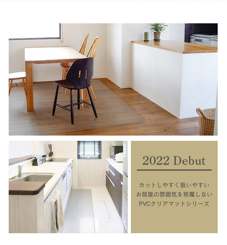 ダイニングマット 180×180cm 撥水 クリア 抗菌 防臭 防カビ 厚1.5mm 床 保護 傷防止マット 拭ける フロアマット テーブルマット クリアマット 透明マット チェアマット(代引不可)【送料無料】 [2]