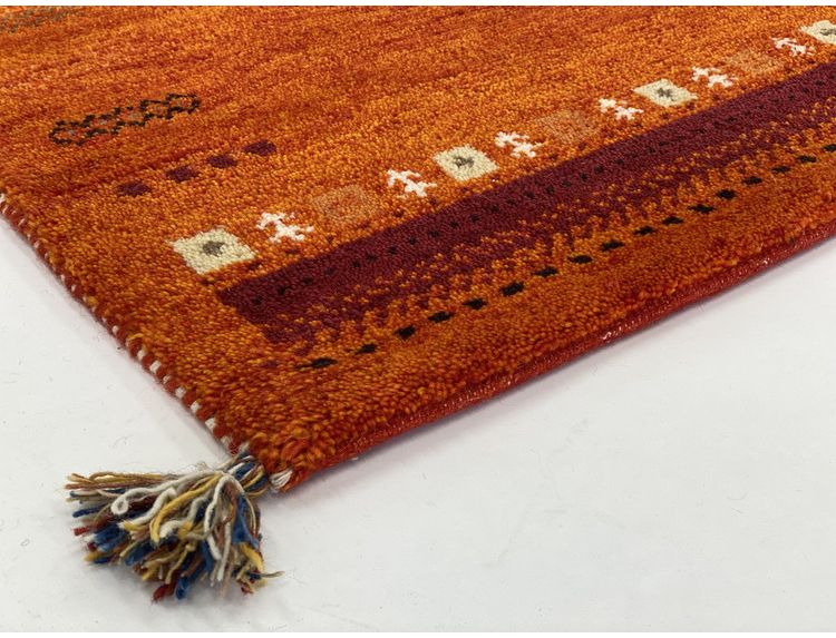 ラグ 190×190cm オレンジ 赤 ウール コットン 天然素材 オールシーズン シンプル おしゃれ 北欧 絨毯 カーペット マット リビングマット 新生活 一人暮らし(代引不可)【送料無料】