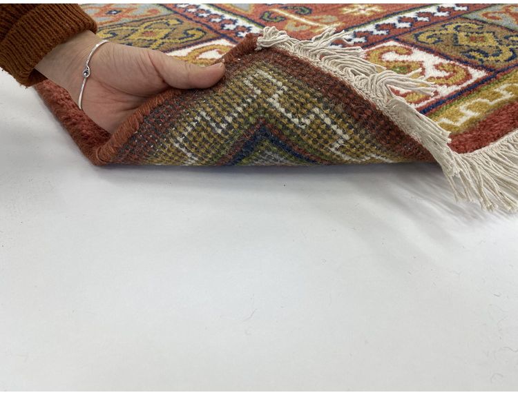 ラグ 190×240cm フラッグ トライバル 部族絨毯風 ウール コットン 天然素材 オールシーズン シンプル おしゃれ 北欧 絨毯 カーペット マット リビングマット 新生活 一人暮らし(代引不可)【送料無料】 [2]