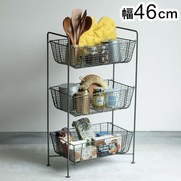 アンティーク風　3段かご 楽天市場】三段バスケット（インテリア・寝具・収納）の通販