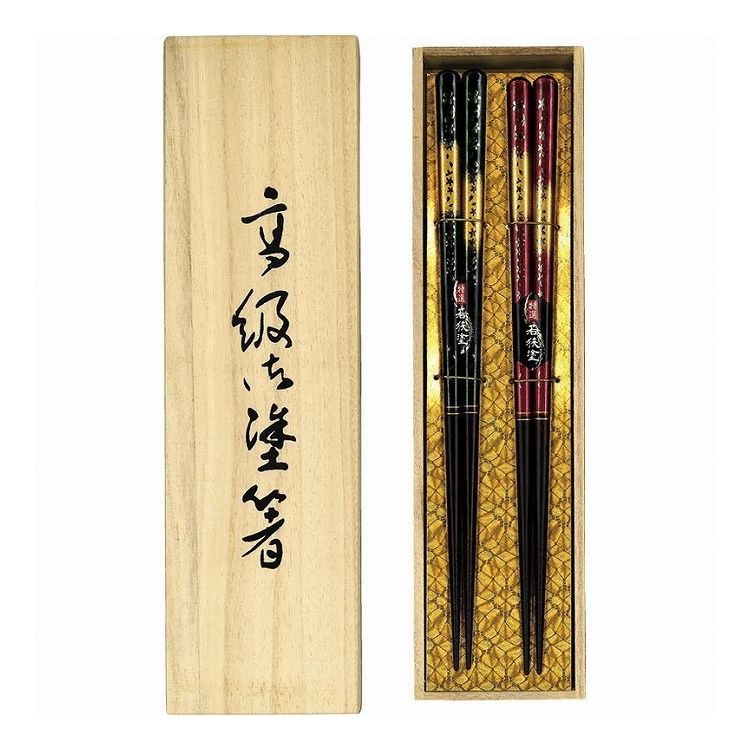 特選 若狭塗 月華 桐箱2膳セット 18(代引不可)【送料無料】