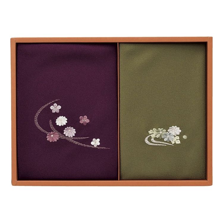 洛北 刺繍入り二巾風呂敷&金封包み 紫/利久 250-50B(代引不可)【送料無料】
