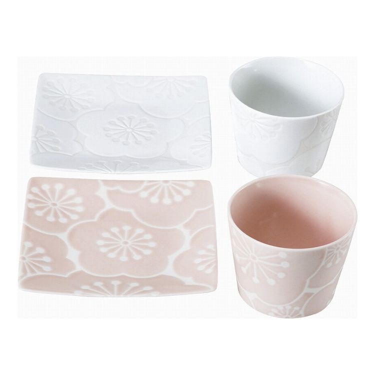 波佐見 はふり 茶菓ペア 52858【商品説明】磁器 皿（12.5×12.5cm）・カップ（φ7.5×6cm）×各2 原産国日本 【代引きについて】こちらの商品は、代引きでの出荷は受け付けておりません。【送料について】北海道、沖縄、離島は送...