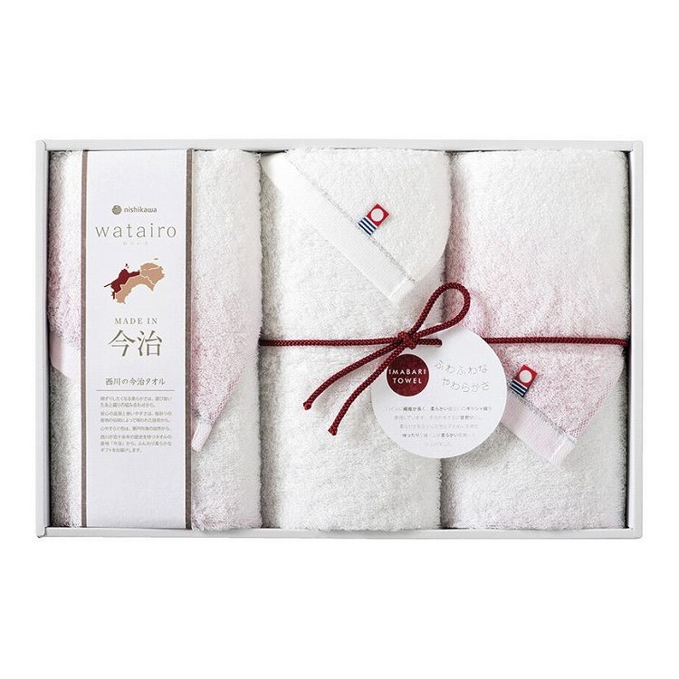 わたいろ nishikawa今治タオル フェイスタオル3P ピンク TBF3998011P(代引不可)【送料無料】