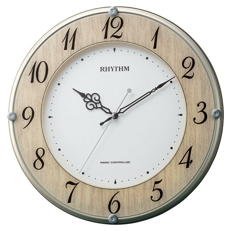 木目仕上げのコチコチ音のしない電波時計。連続秒針、電池交換おしらせ機能付き。留め飾り付。単3乾電池1本使用（別売）。プラスチック枠、風防:ガラス径32×4.7cm電波時計 【代引きについて】こちらの商品は、代引きでの出荷は受け付けておりませ...
