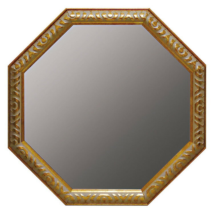 アンティーク大型八角ミラー 鏡 AM-07023(代引不可)【送料無料】