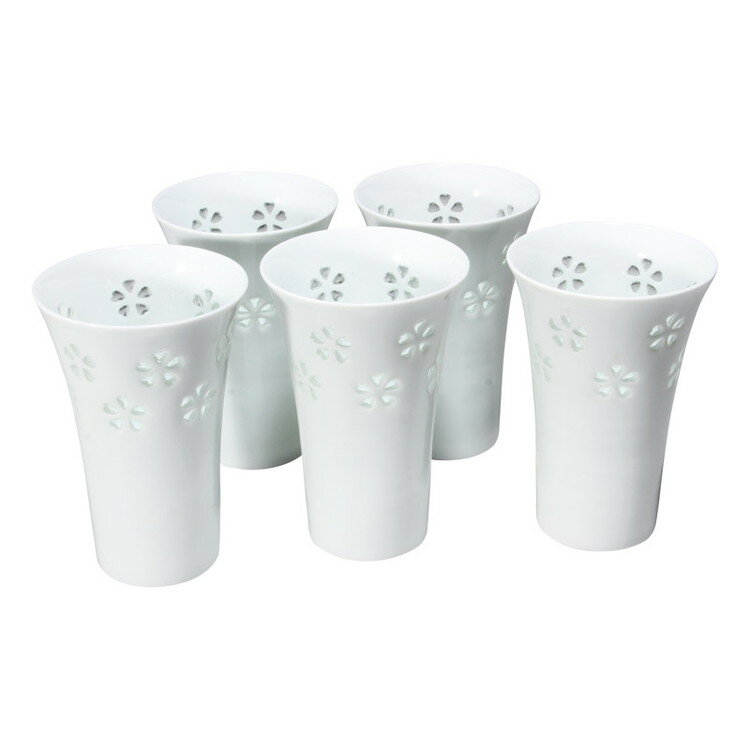 水晶彫新花詰麦酒カップ5客(木箱入) 波佐見焼 丹心窯 和陶器 996887(代引不可)【送料無料】