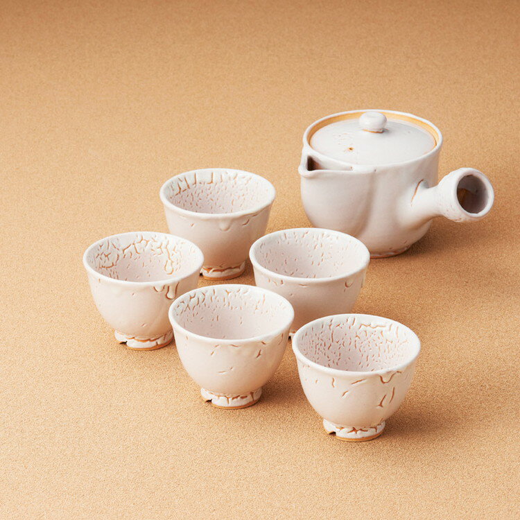 白萩番茶器揃 萩焼 和陶器 S2-85(代引不可)【送料無料】
