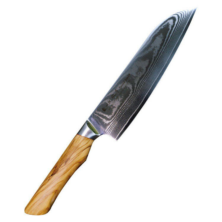 オリーブダマスカス三徳包丁 濃州正宗作 包丁 200M(代引不可)【送料無料】