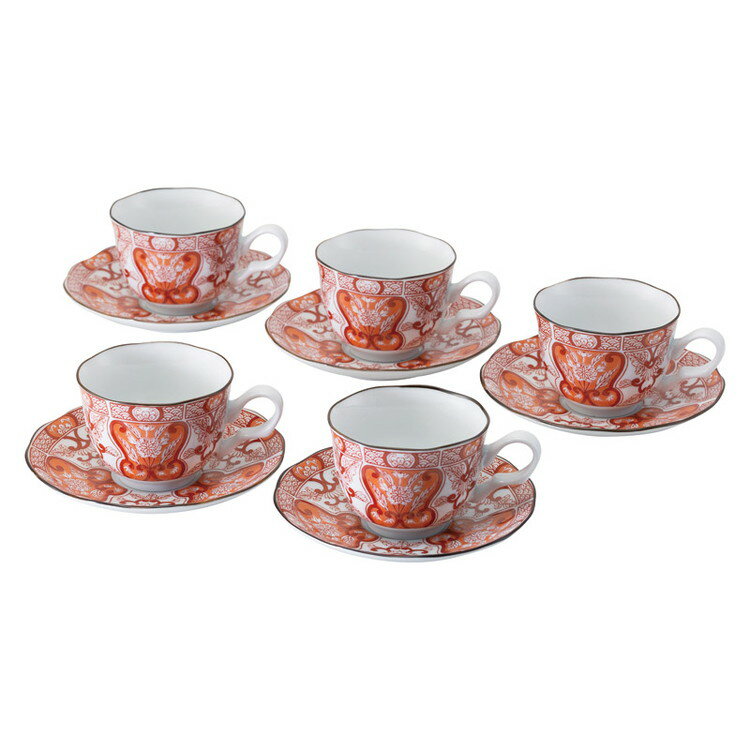 エレガンス珈琲碗皿5客揃 和陶器 31042(代引不可)【送料無料】