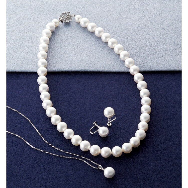 花珠貝パール 3点セット カンサイセレクション 貴金属 29003W(代引不可)【送料無料】