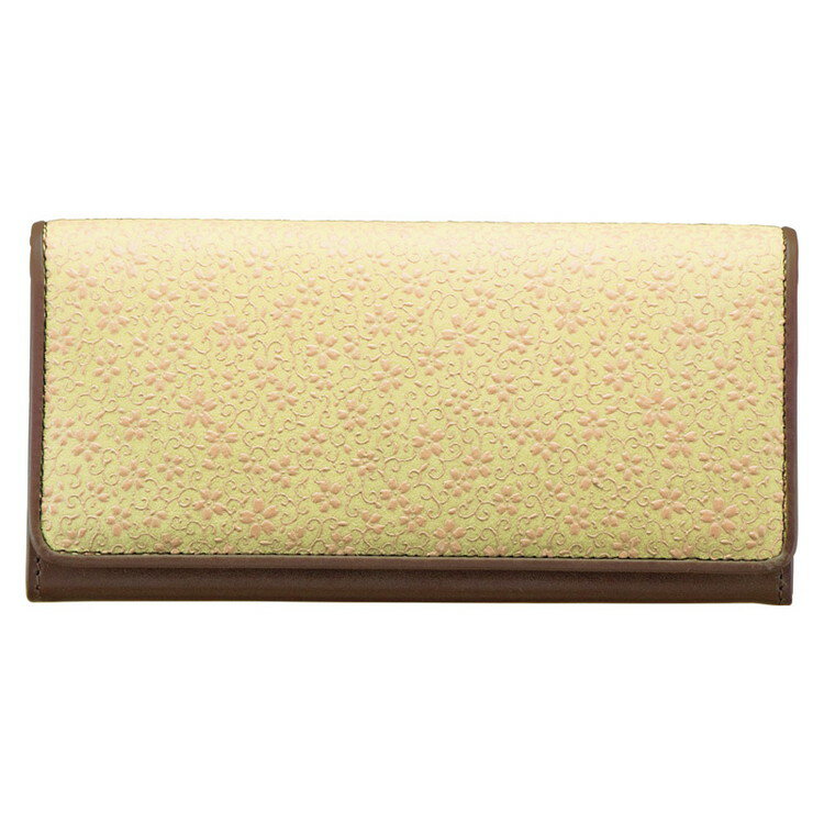 草木染め印伝 つた桜柄長財布 財布 8181-03(代引不可)【送料無料】