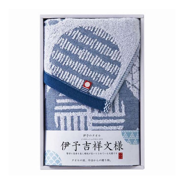 今治タオルのブランドマーク&ロゴは「四国タオル工業組合」の認定基準に合格した、最高品質のタオル製品であることを保証するものです。今治タオルはやさしさ溢れるタオルです。繁栄と長寿を表し縁起が良いとされている文様のタオルです。※この商品はプラスチックごみを減らすためOPPフィルムの代わりに紙の保護紙を使用しています。日本製【セット内容】-サイズ：32×73cm重量/容量：-箱サイズ：22.5×15.5×4cm材質：綿100%【代引きについて】こちらの商品は、代引きでの出荷は受け付けておりません。【送料について】北海道、沖縄、離島は送料を頂きます。