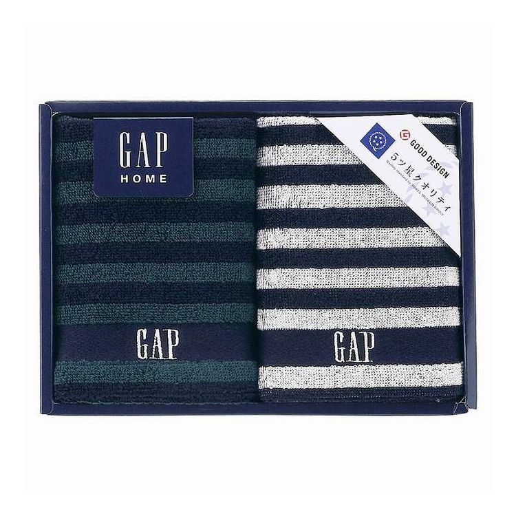 Mini Towels - ウォッシュタオル2P NEW ボーダーギフト GAP HOME 54-3049150 ギフト プレゼント(代引不可)